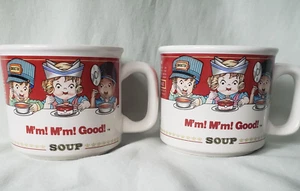 Campbell Soup Mugs 2ct 1993 By Westwood Fireman Nurse Conductor Police Officer - Picture 1 of 6