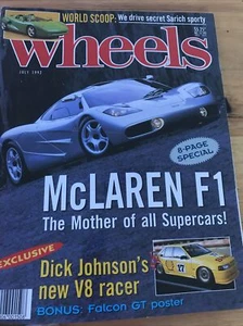 Wheels Car magazine JULY 1992 MCLAREN F1 155 9000 XR2 CRX MX5 MR2 ESCORT ES300 - Picture 1 of 2