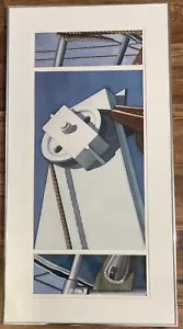 Arte della pittura ad acquerello originale a tema nautico incorniciata e montata professionalmente - Foto 1 di 6