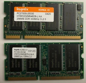 Hynix 512MB (256MB x 2) DDR333 PC2700 SO-DIMM SODIMM Laptop Mobile Memory - Picture 1 of 1