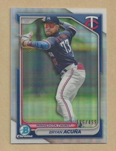 2024 Bowman Chrome BRYAN ACUNA Refractor #BCP-4 Twins 186/499 - Picture 1 of 2