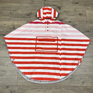 Hunter for Target Youth M/L Waterproof Packable Poncho Hood Pink Red Striped - Picture 1 of 5