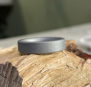 Comfort Fit, Mens All Sandblasted Ring, Titanium Band, 5mm Width - Picture 1 of 7