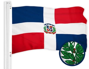 G128 Dominican Republic Flag 3x5 Ft ToughWeave Series Embroidered 300D Polyester - Picture 1 of 7