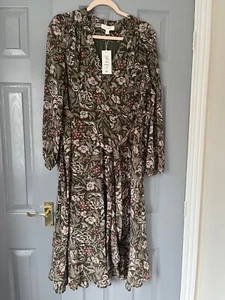 PER UNA NEW was £45 Marks and Spencers Size 18 Green /Beige/Pink - Picture 1 of 6
