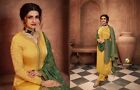 Costumes de designer indien Salwar Kameez couleur jaune vêtements de mariage plazzo robe pantalon