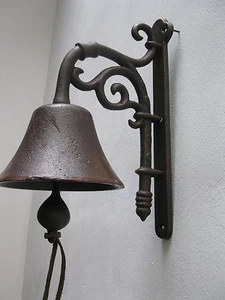 Grande Campana Campanello Porta Rustico Gartenglocke Ghisa 25 CM Campana Parete - Foto 1 di 5