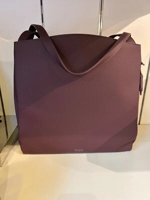 NEW Tumi Georgica JODYS 100% LEATHER Convertible Tote Crossbody Bag - DEEP PLUM - Image 1 of 4
