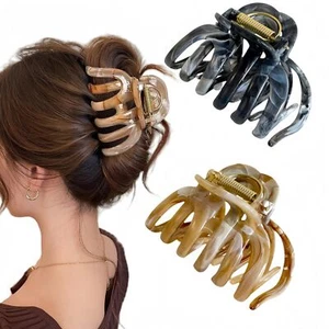 2PCS 3.74Inch Large Cellulose Acetate Octopus Hair Claw Clips for WomenJumbo ... - Picture 1 of 9