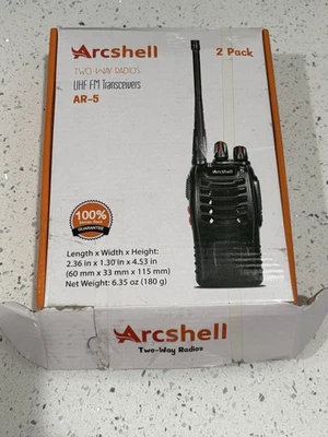 2-Pack Arcshell AR-5 Rechargeable Two-Way Radios With Chargers Manual Earbuds - Image 1 of 2