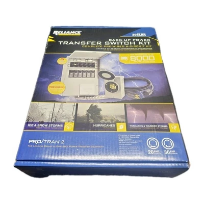 Kit de interruptor de transferencia manual de alimentación de respaldo Reliance 306LRK 30 amperios precableado 6 circuitos Foto 1 de 4