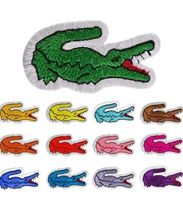 Lacoste Alligator Patches | gesticktes Logo - zum Aufbügeln/Aufnähen | 2er Pack - Bild 1 von 5