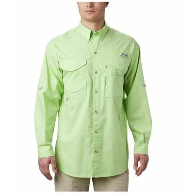 NUEVO CON ETIQUETAS Columbia PFG Bonehead Camisa Manga Larga Para Hombres 4X Pesca Senderismo Aire Libre Verde Foto 1 de 4