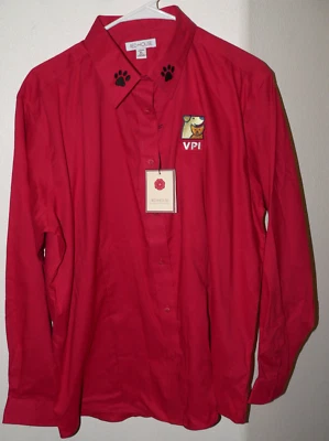 Women's NWT Red Size XL RED HOUSE L/S VPI Pet Insurance Blouse w/Paw Logo Cotton - Image 1 of 3