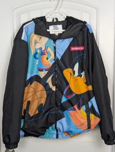 Members Only Space Jam A New Legacy Windbreaker Zip Jacket 4XL Black Daffy Bugs - Picture 1 of 10