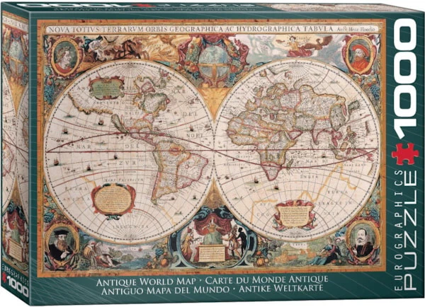 Antique World Map 1000-Piece Puzzle - Image 1 of 1