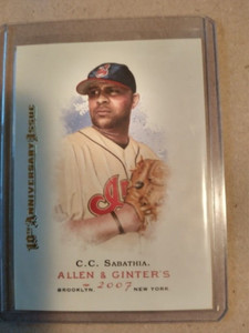 2007 Topps Allen & Ginter's #106 CC Sabathia 10th Anniversary Issue Buyback