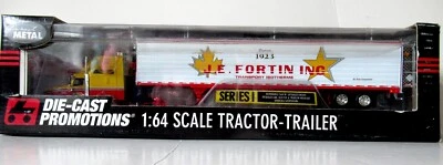 DCP 30768 "J E FORTIN Inc" techo medio International 9400 con remolque frigorífico 1/64 Foto 1 de 4