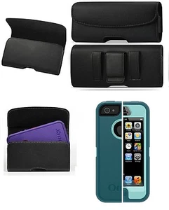 XL BELT CLIP LEATHER HOLSTER FITS A OTTERBOX CASE ON PHONE FOR GOOGLE NEXUS &6P - Picture 1 of 12