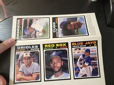 MLB Card Sheet 1991 BB Card Price Guide - Cal Ripken Ruben Sierra George Bell