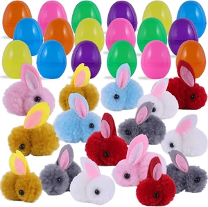 24 Pack Easter Eggs Fillers with Easter Bunny Plush, Easter Basket Stuffers for - Picture 1 of 12