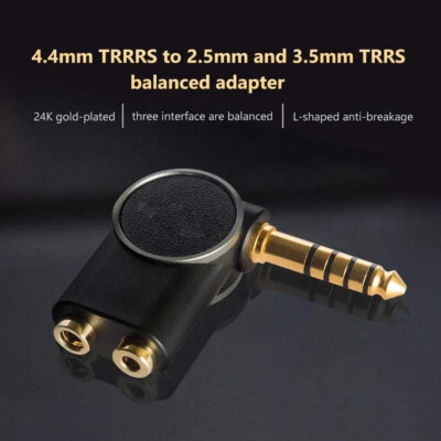 Conector 2 en 1 2,5 mm + 3,5 mm hembra a 4,4 mm macho equilibrio conector para auriculares adaptador Foto 1 de 4