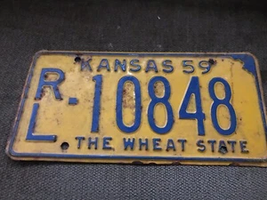 1959 Kansas License Plate RL 10848 - Picture 1 of 1