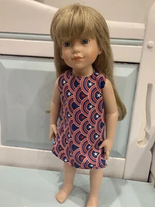 Fits Slim 18" Magic Attic or Kidz n Cats Doll CLothes Casual Red Dress Only - Imagen 1 de 2