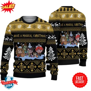 Christmas Harry Potter Ugly Sweater, Hp Gryffindor Sweater, Harry Potter Xmas - Picture 1 of 4