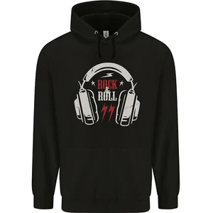 Rock n Roll Headphones Music Childrens Kids Hoodie - Picture 1 of 3