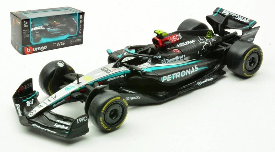 FORMULA 1 MERCEDES AMG W15 SEASON CAR 2024 AUTO 1:43 BURAGO LEWIS HAMILTON - Immagine 1 di 1