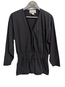 Carolina Colors Size Medium Vintage Black Button Cardigan Buttons Elastic Waist - Picture 1 of 9