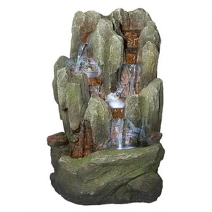 QN170016 - Lost Falls Cascading Waterfall Illuminated Tabletop Fountain - Picture 1 of 6