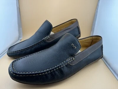 全新 Moreschi 发球杆 乐福鞋 深蓝色 带棕色装饰 11.5 美国 — 第 1/4 张图片