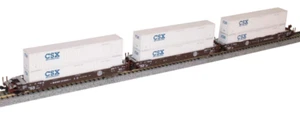 KATO 1066186 N BNSF MAXI-IV BNSF OLD Logo 3 Car Set W 6 CSX CONTAINERS 106-6186 - Picture 1 of 2