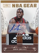 DAMION JAMES 2011-12 National Treasures DUAL TAG LOGO PATCH AUTO SP #5/5 NJ Nets