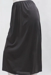 Black Nylon Slip Skirt by Vassarette Lingerie Retro Grannycore - Picture 1 of 8