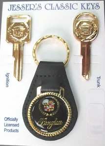 Black Cadillac BROUGHAM 42K3 Gold Classic Set 1987 1988 1989 1990 C/D Keys - Foto 1 di 7