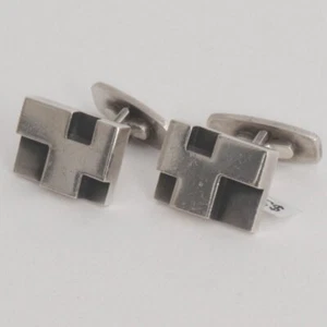 Nachlass Max Brammer Manschettenknöpfe Sterlingsilber Geometrisch Modernist - Bild 1 von 6