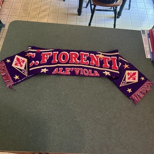 Bufanda italiana vintage del equipo de fútbol fútbol de Italia FIORENTINA - Imagen 1 de 6
