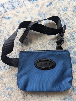 Винтажный Espirit темно-синий пояс сумка сумочка с молнии карман EUC 90-х Y2K - Изображение 1 из 4