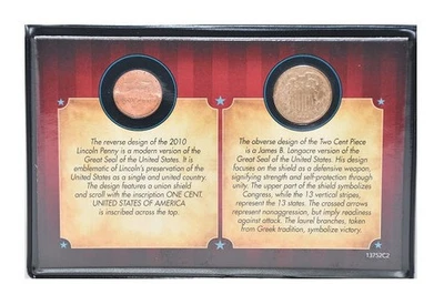 American Coin Treasures 2010 Lincoln Penny & Two Cent Coin 1864 to 1873 - Image 1 of 2