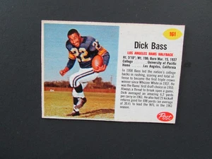 1962 Post Cereal Football Hand Cut Card #161 Dick Bass - Picture 1 of 2