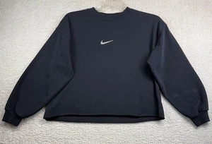 Nike Sweatshirt Damen Large Schwarz Rundhals Cropped Gym Swoosh Logo Pullover - Bild 1 von 13