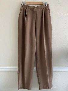 Vintage Express Damenhose hoher Bund hellbraun Größe 12 ruhig bescheiden Büro - Bild 1 von 8