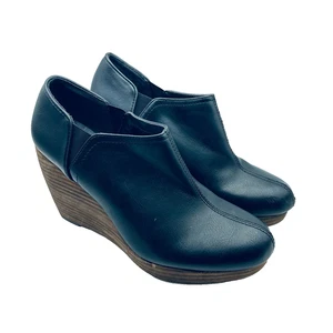 Stivaletti Dr. Scholl's Harlow con zeppa da donna taglia 9,5 M in pelle nera - Foto 1 di 9