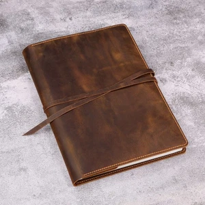 Full Grain Leather Sketchbook Sketch book Cover For 9x12 Top Spiral Sketch Pad - Picture 1 of 13