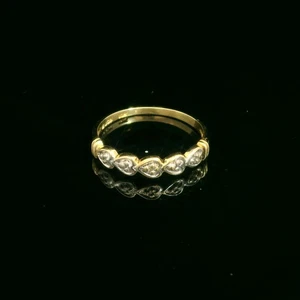 (MA4) Lady's 10K Yellow Gold Heart Diamond Ring .021 ctw 1.2 Grams Size 6.5 - Picture 1 of 4