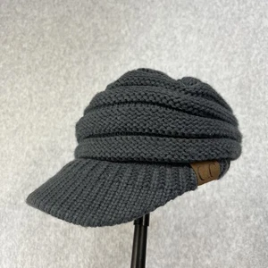 Sombrero C C Gorro Tejido Cable Visera Cálido Grueso Gris Mujer Talla Pequeña - Mediana - Imagen 1 de 10