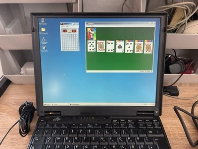 IBM Thinkpad 600, P2 300mHz, 64 mb RAM, USB, 3 Laufwerke, SSD - DOS Retro PC - Bild 1 von 4